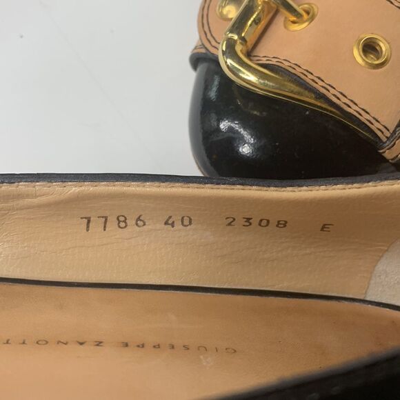Giuseppe Zanotti Italian black patent leather buckled flats - Picture 11 of 12